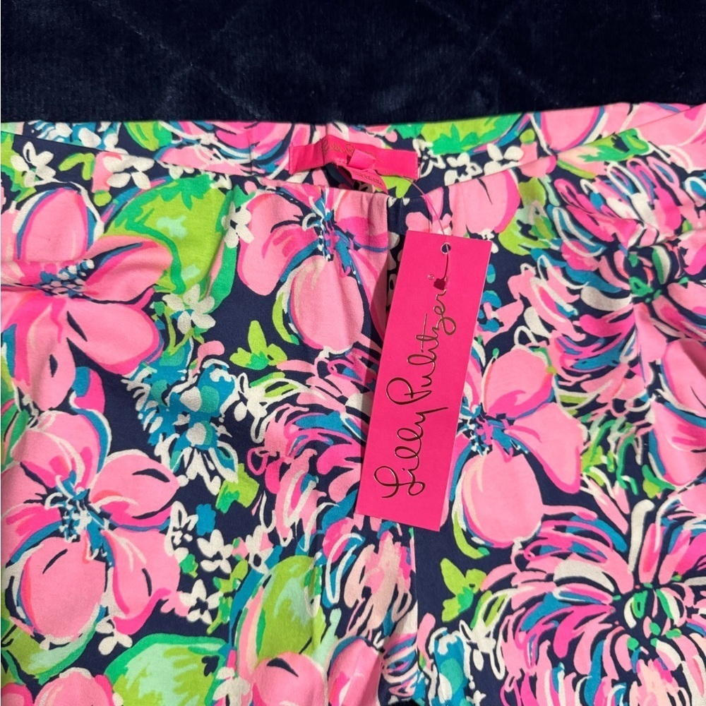 Lilly Pulitzer Pink and Green Floral Wide Leg Pants - Picture 5 of 11